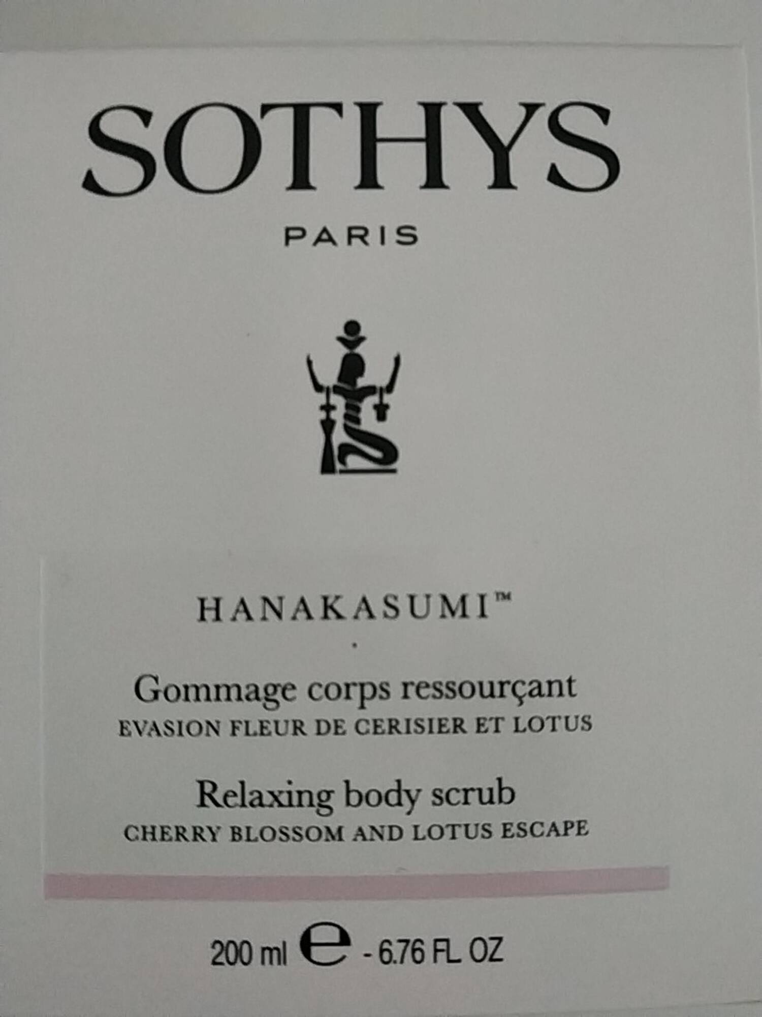 SOTHYS - Hanakasumi - Gommage corps ressourçant