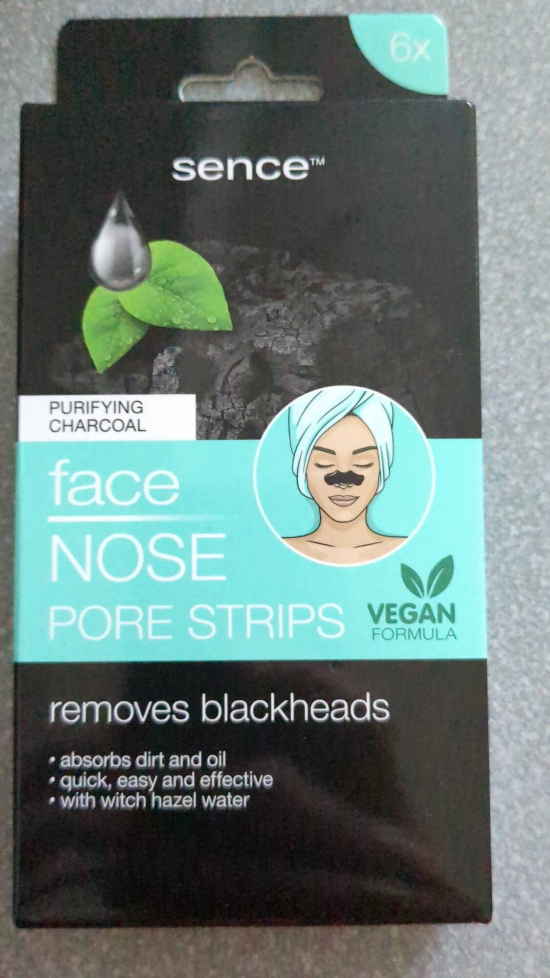 SENCE - Purifying charcoal - Face nose pore strips 