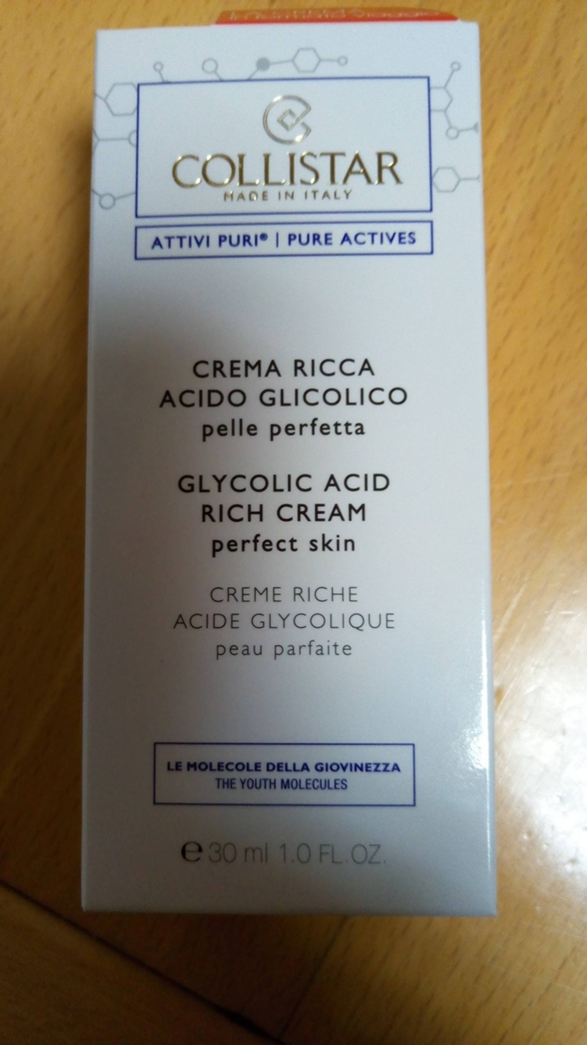 COLLISTAR - Crème riche acide glycolique peau parfaite
