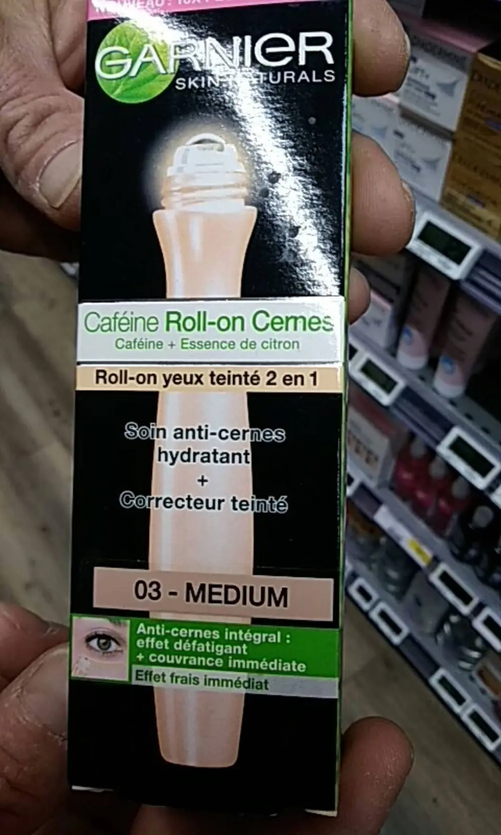 GARNIER - Caféine - Roll-on cernes teinté 2 en 1 medium 03