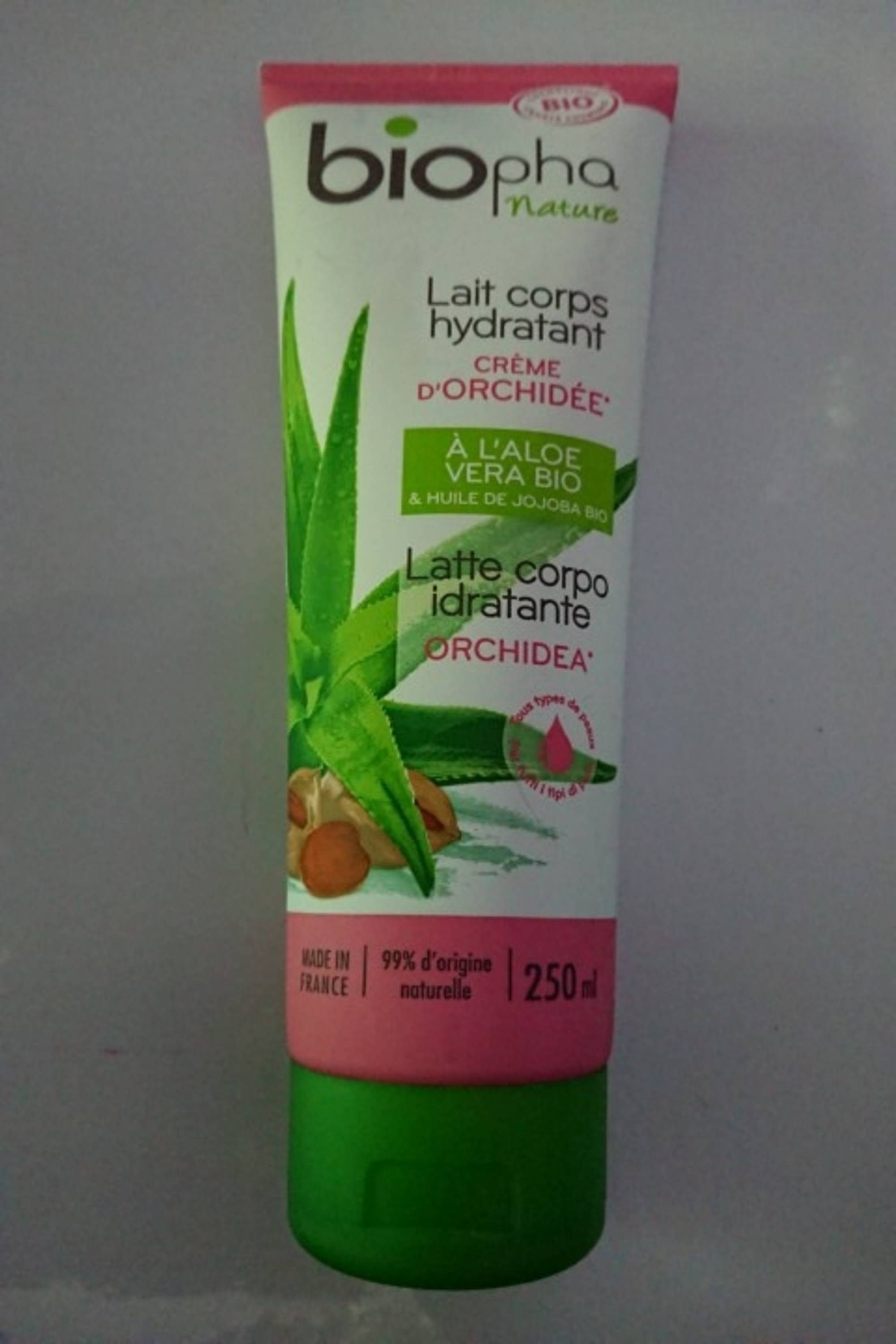 BIOPHA NATURE - Crème d'orchidée - Lait corps hydratants à l'aloé vera bio