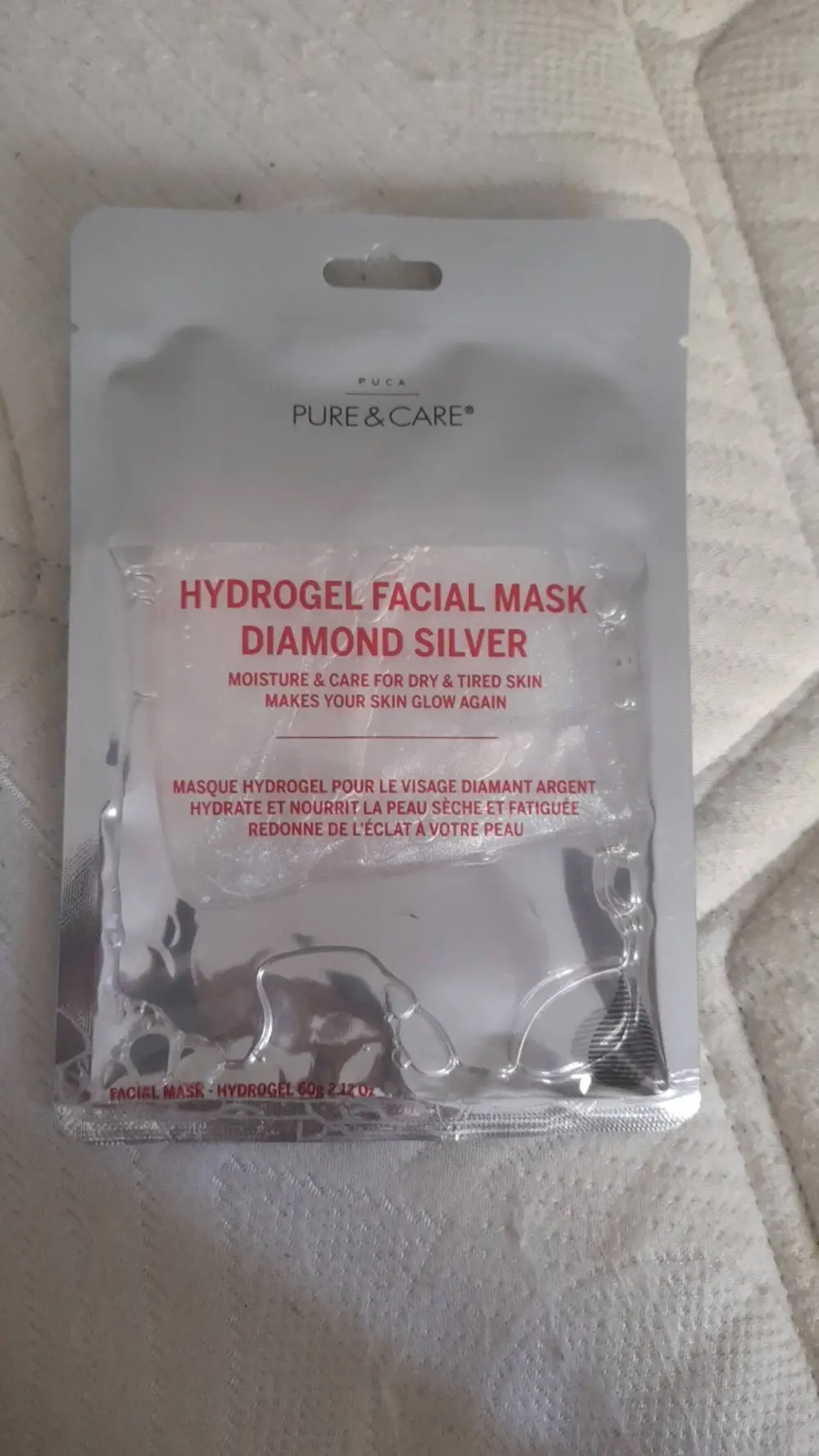 PURE & CARE - Masque hydrogel pour le visage diamant argent