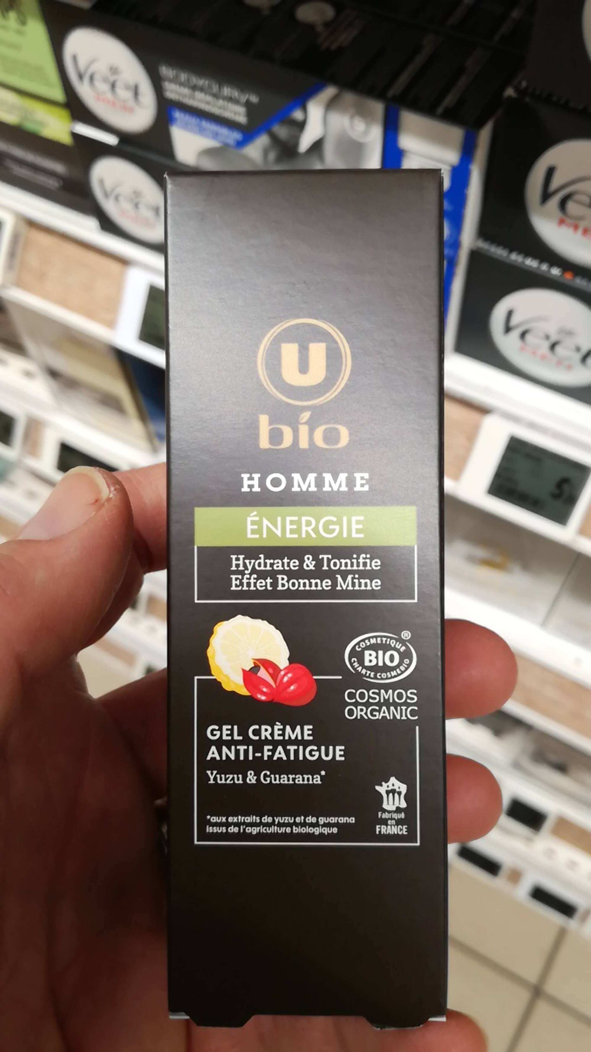 U BIO - Energie - Gel crème anti-fatigue homme 