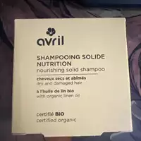 AVRIL - Cheveux secs et abimé - Shampooing solide nutrition