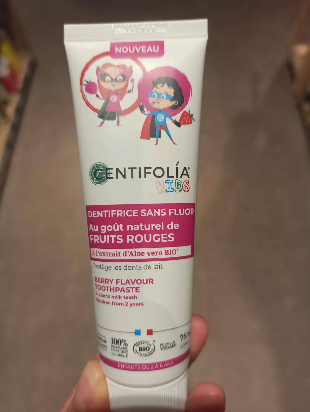 CENTIFOLIA - Kids - Dentifrice sans fluor fruits rouges