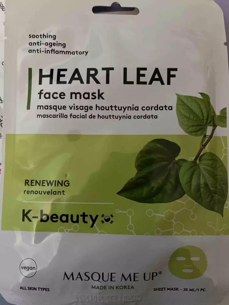 MASQUE ME UP - Heart leaf - Masque visage houttuynia cordata