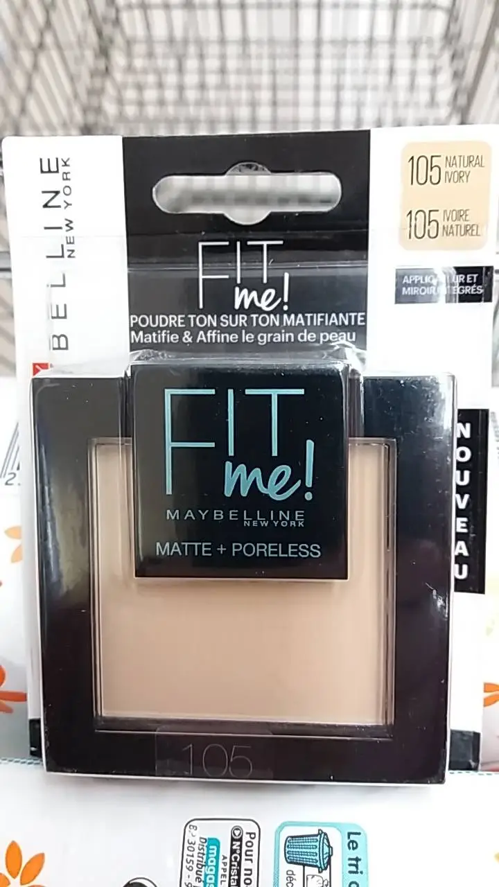 GEMEY MAYBELLINE - Fit Me Poudre mat antipores 105 Ivoire naturel