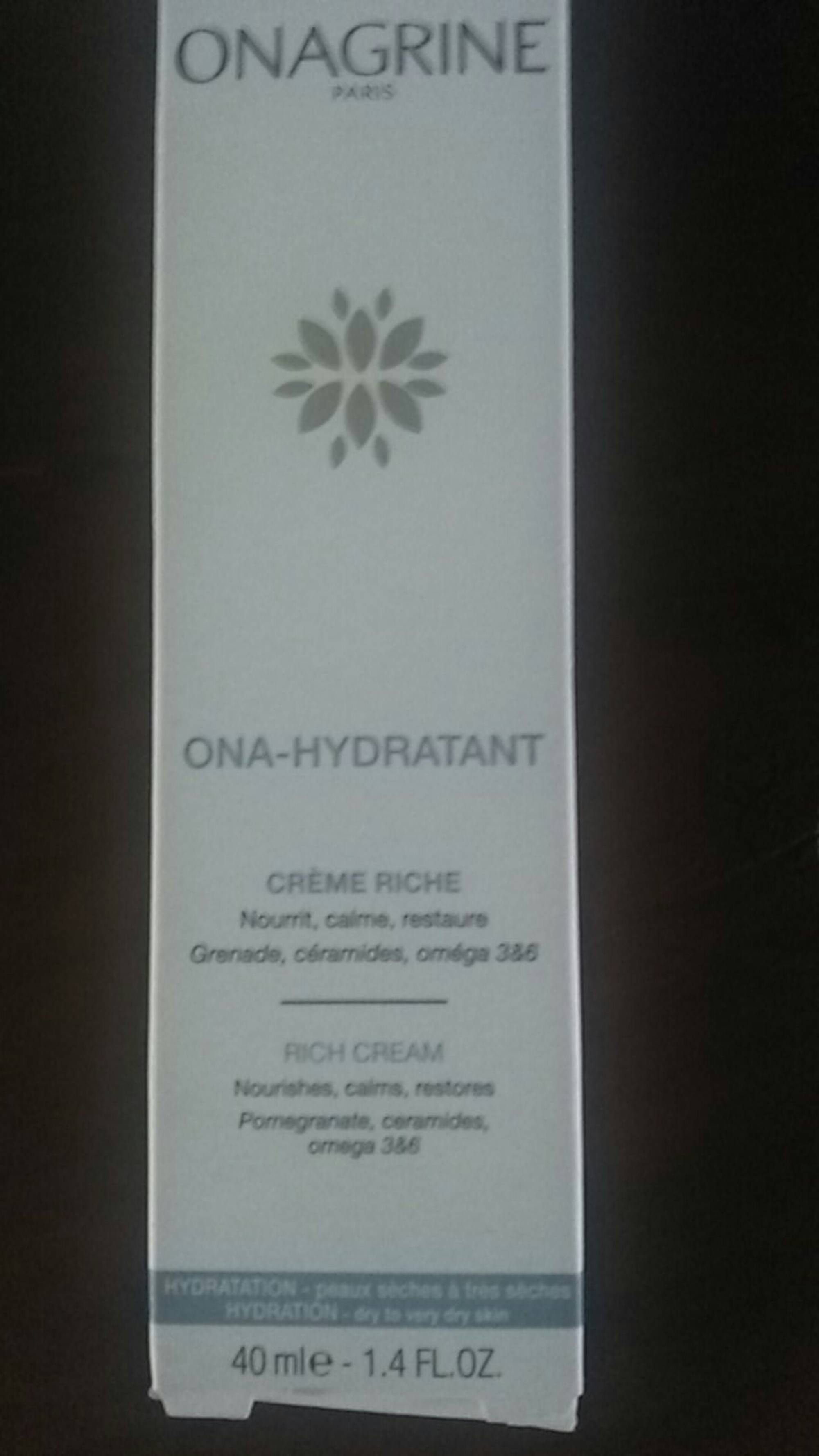 ONAGRINE - Ona-hydratant - Crème riche 