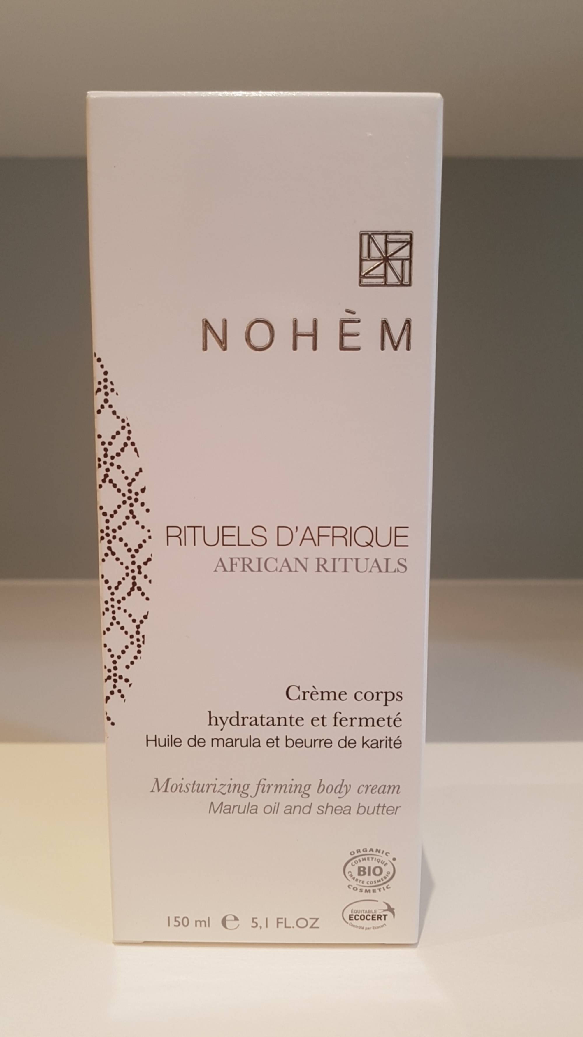 NOHÈM - Rituels d'Afrique - Crème corps hydratante et fermeté bio