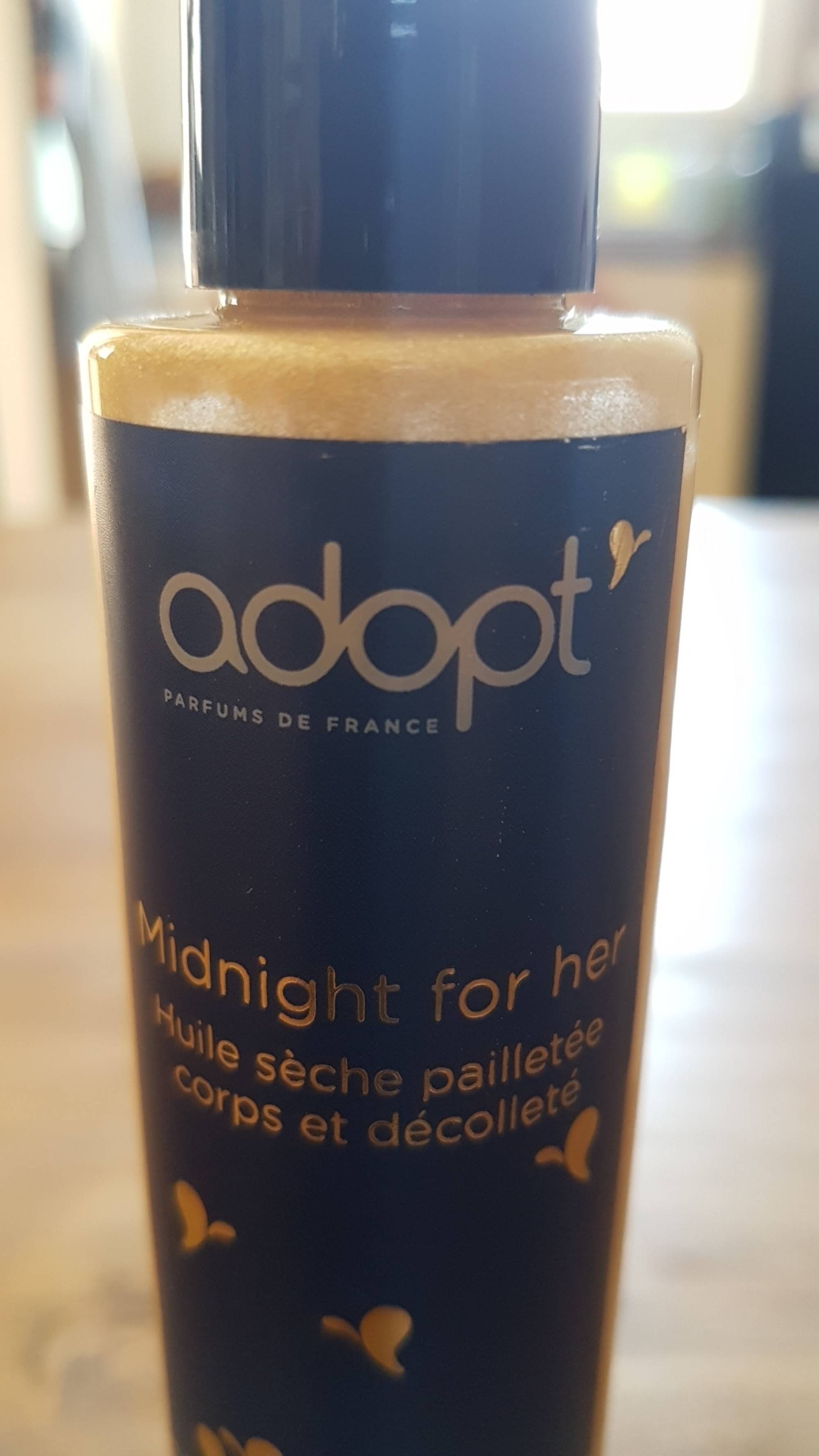 ADOPT' - Midnight for her - Huile sèche pailletée corps et décolleté