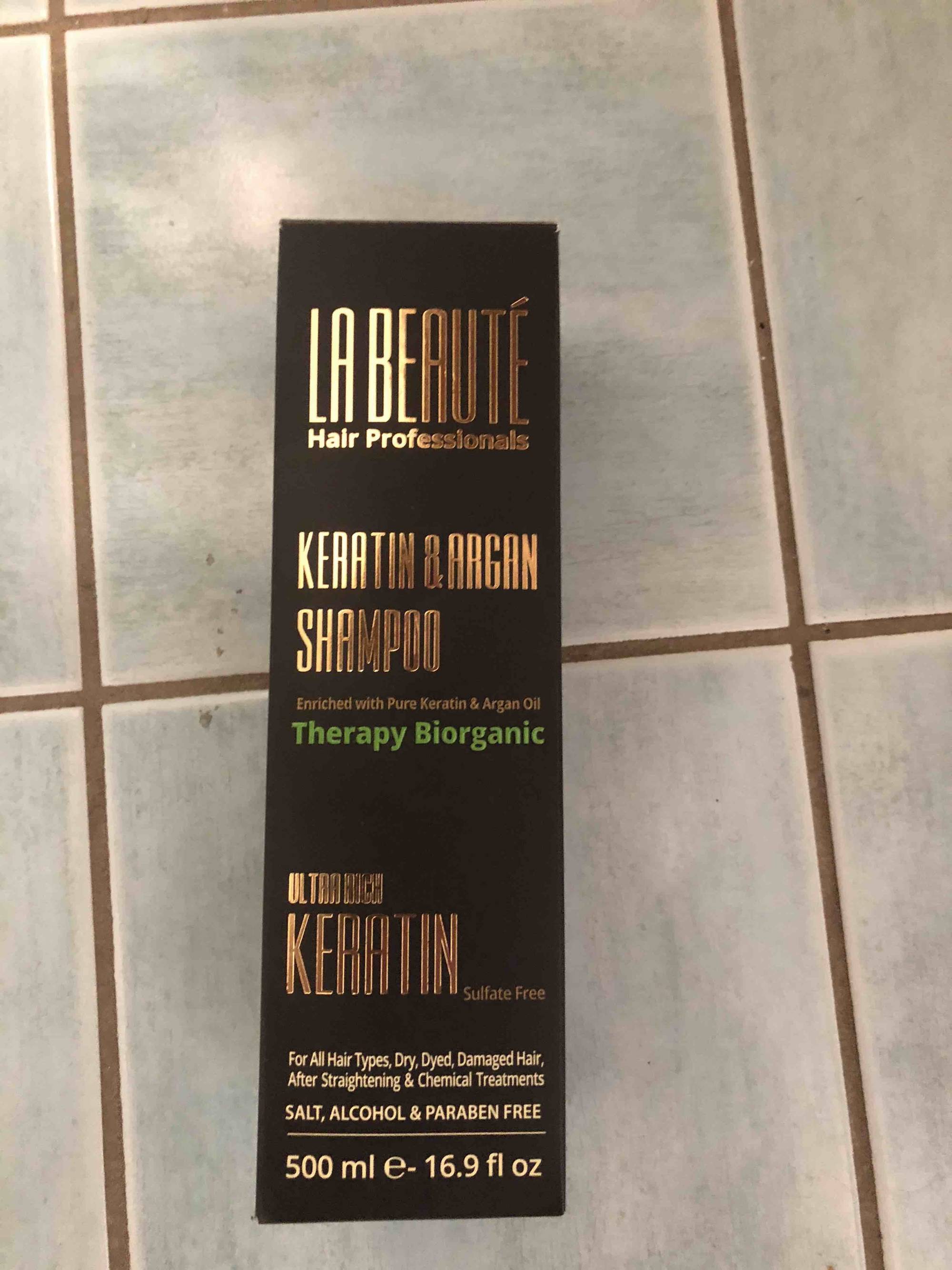 LA BEAUTÉ HAIR PROFESSIONALS - Keratin & argan therapy biorganic - Shampoo