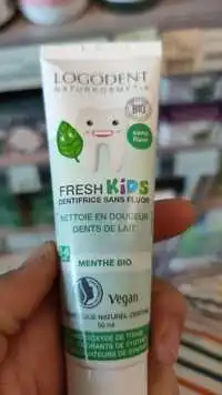 LOGODENT - Fresh kids - Dentifrice sans fluor menthe bio