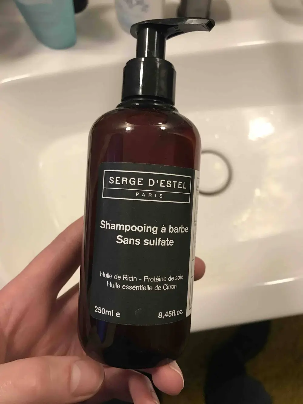 SERGE D'ESTEL - Huile de Ricin, protéine de soie, huile essentielle de citron - Shampooing à barbe sans sulfate