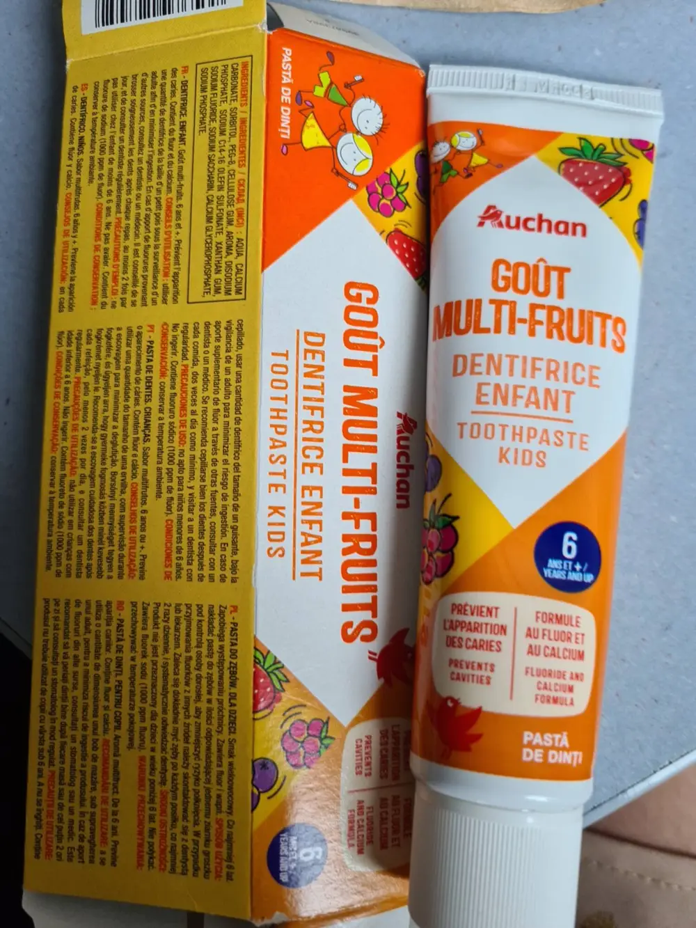 AUCHAN - Dentifrice enfant goût multi-fruits