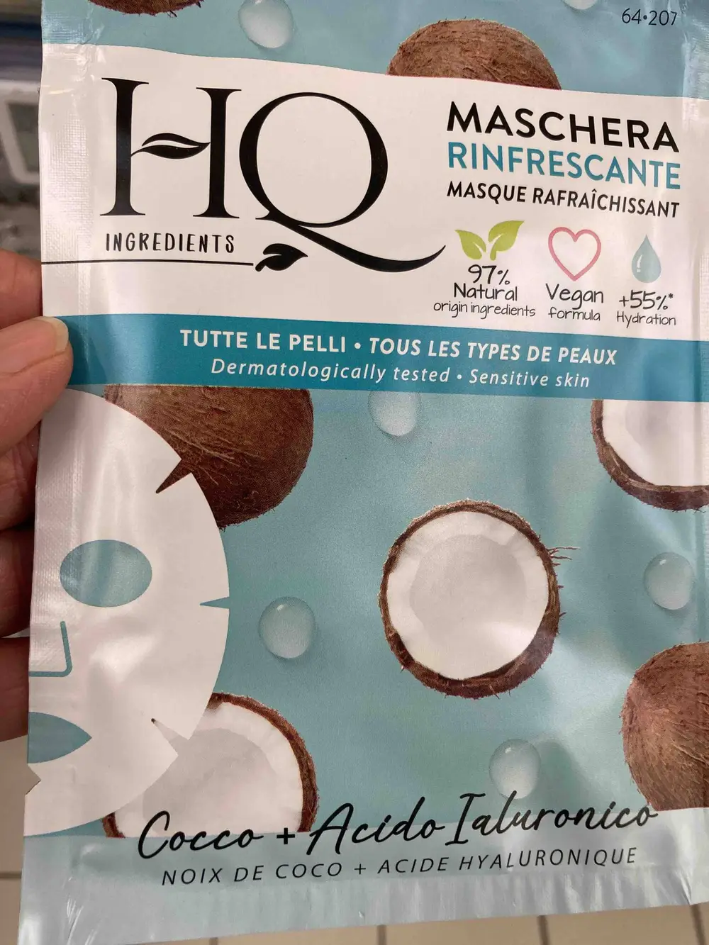 HQ - Masque rafrachîssant coco + acide hyaluronique