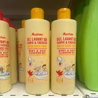 AUCHAN - Gel lavant 2en1 corps et cheveux parfum banane-fraise