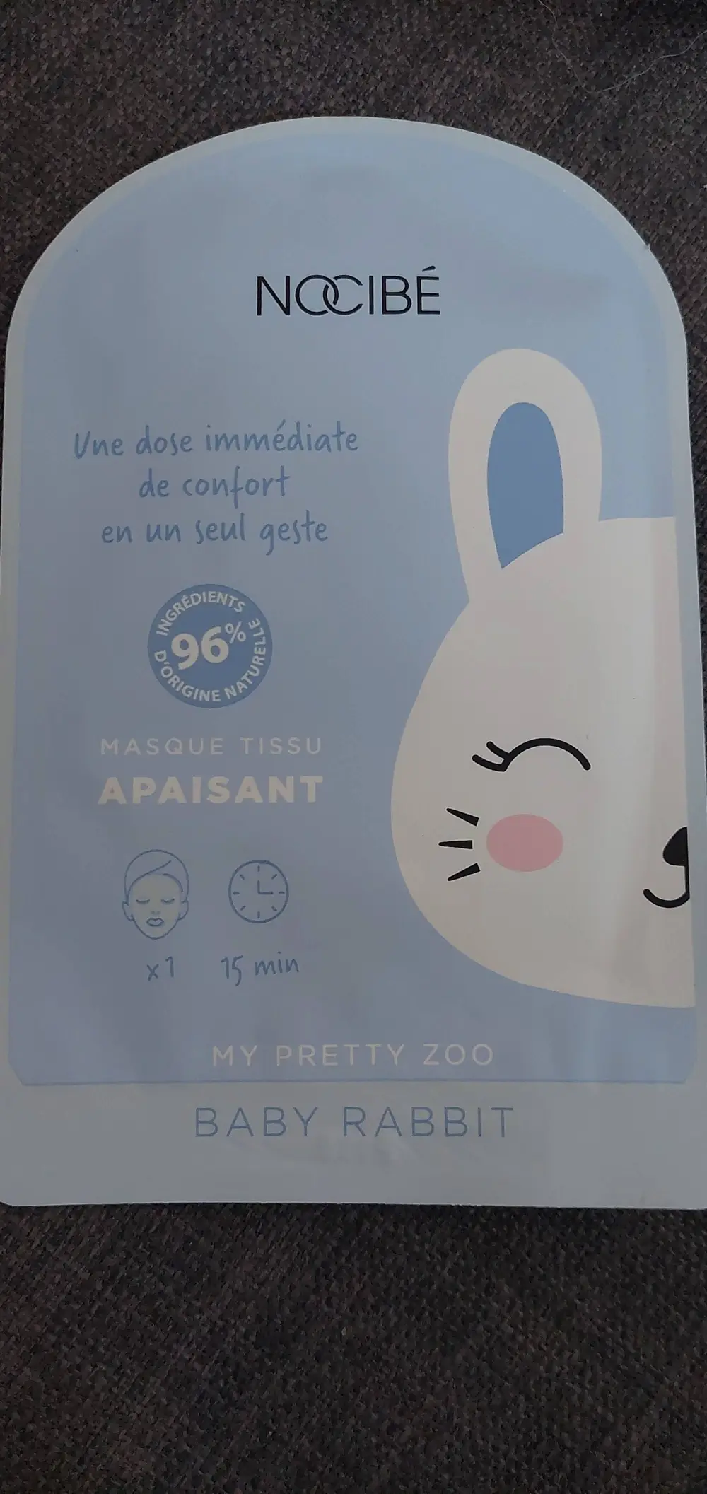 NOCIBÉ - My Pretty Zoo Baby Rabbit - Masque tissu apaisant 