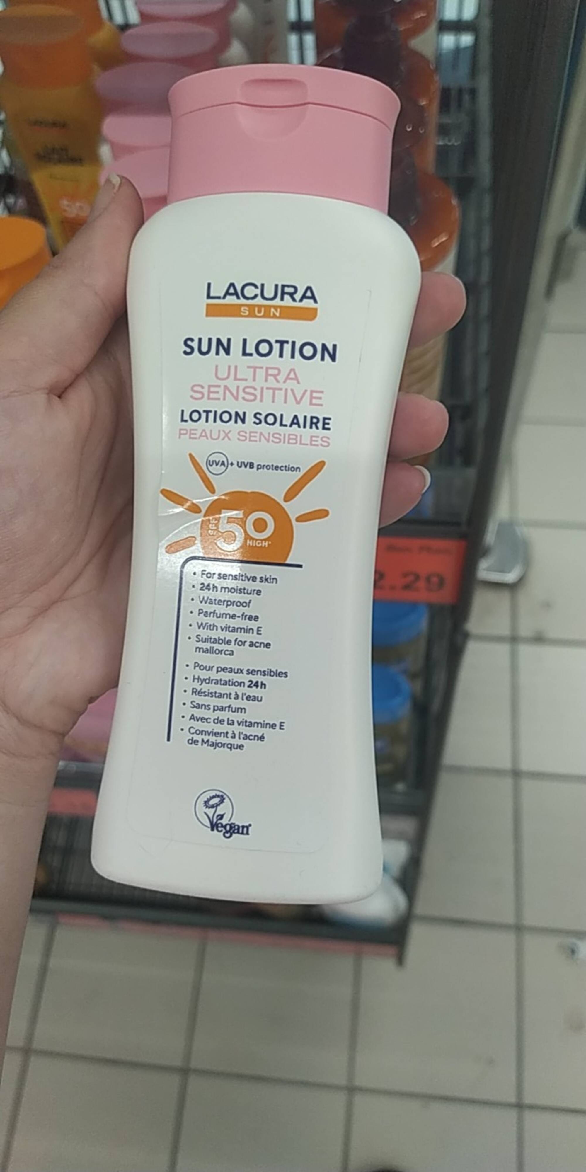 LACURA - Lotion solaire ultra sensitive spf 50