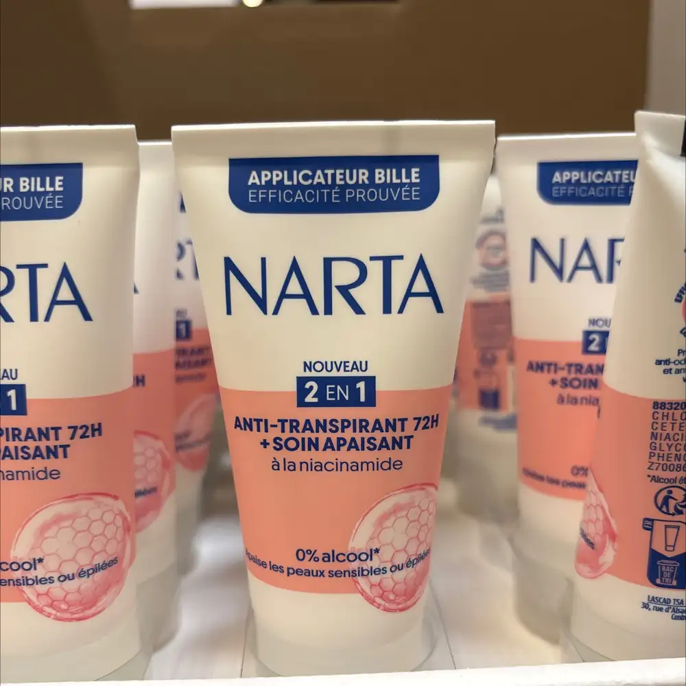NARTA - Anti-transpirant 72h + Soin apaisant 2 en 1
