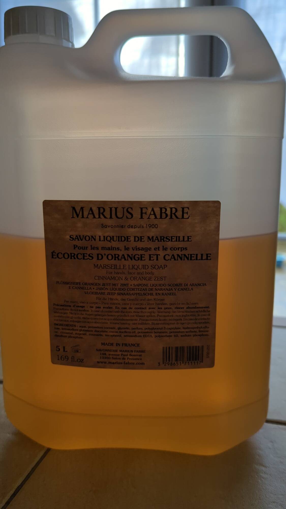 MARIUS FABRE - Savon liquide de Marseille écorces d'orange et canelle