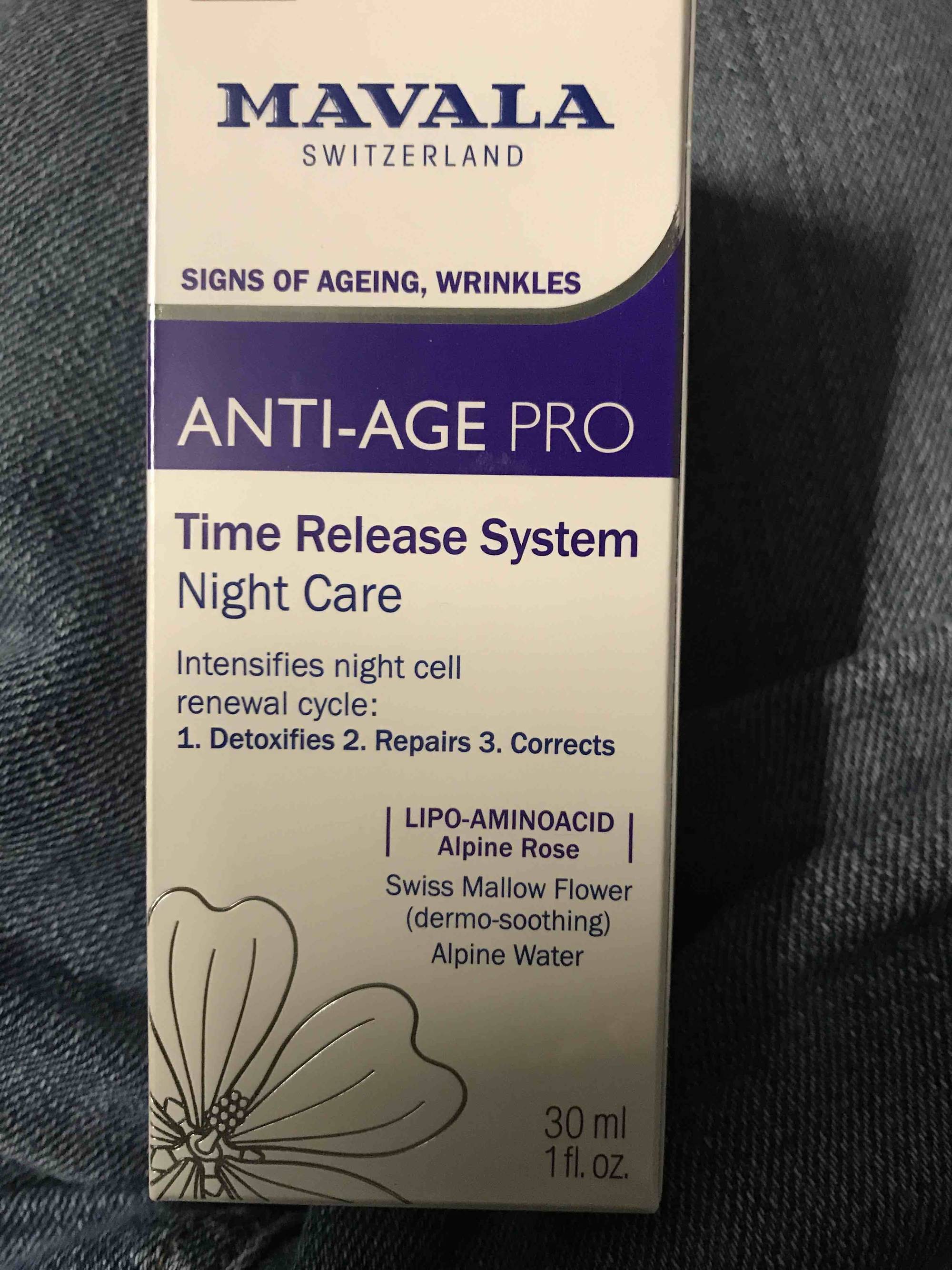 MAVALA - Anti-age pro - Time release system night care