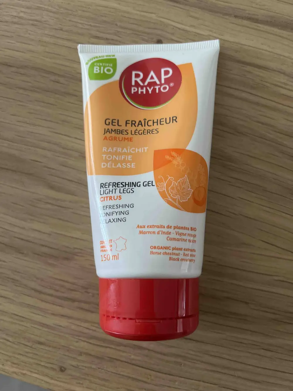 RAP PHYTO - Gel fraîcheur jambes légères agrume