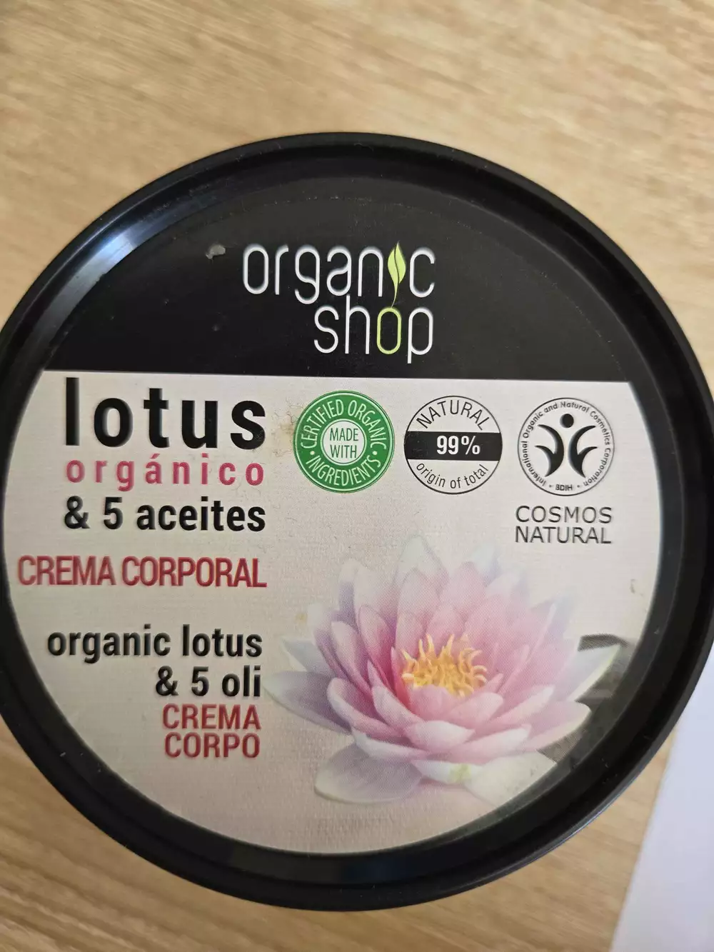 ORGANIC SHOP - Lotus orgánico & 5 aceites - Crema corporal