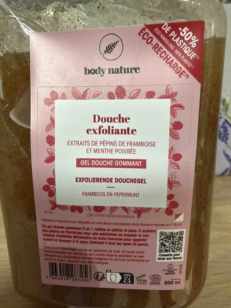 BODY NATURE - Douche exfoliante - Gel douche gommant