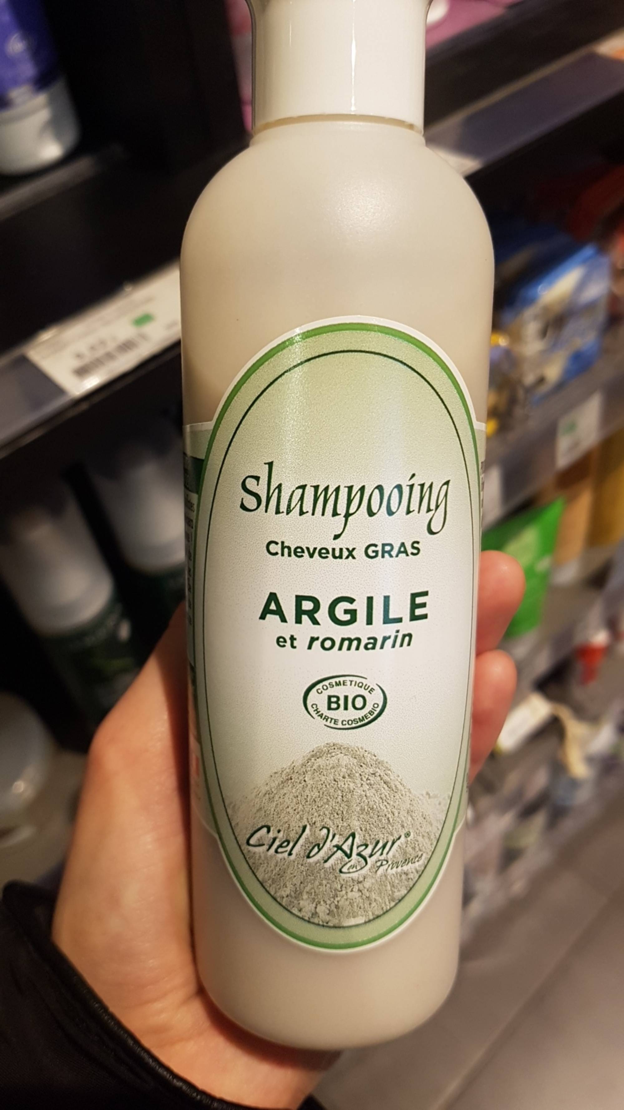 CIEL D'AZUR - Shampooing argile et romarin cheveux gras bio