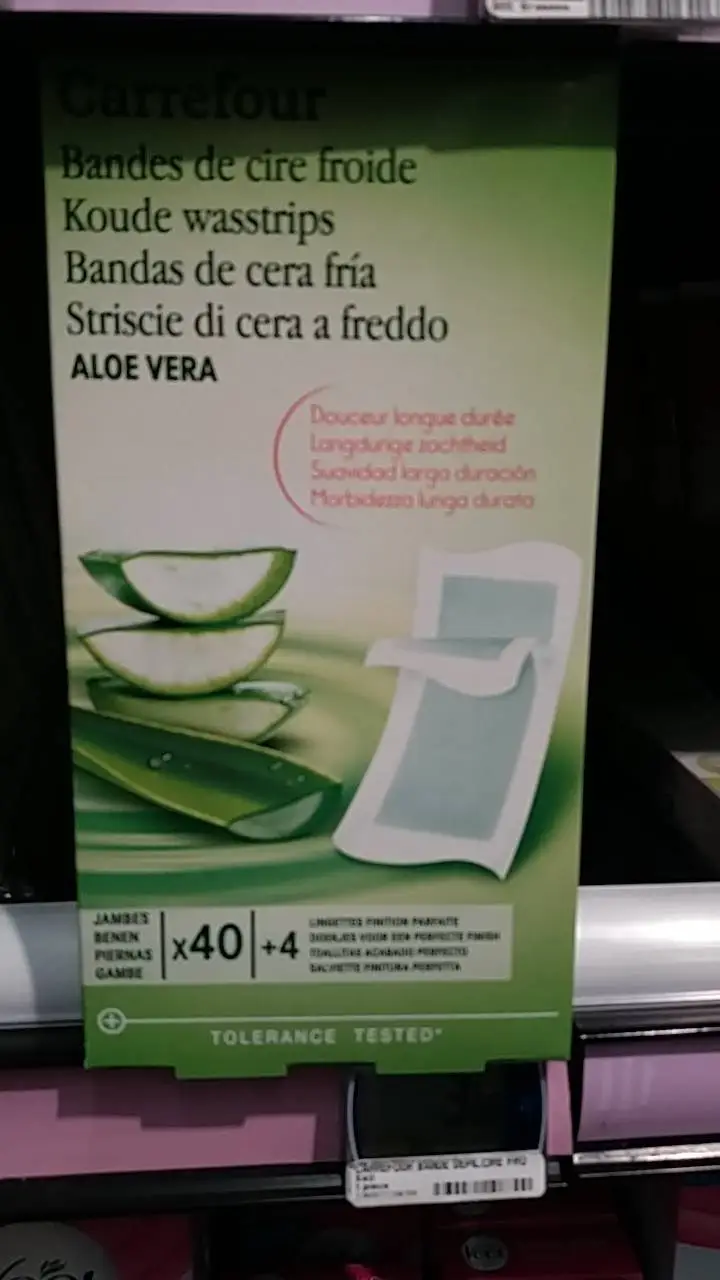 CARREFOUR - Bandes de cire froide aloe vera