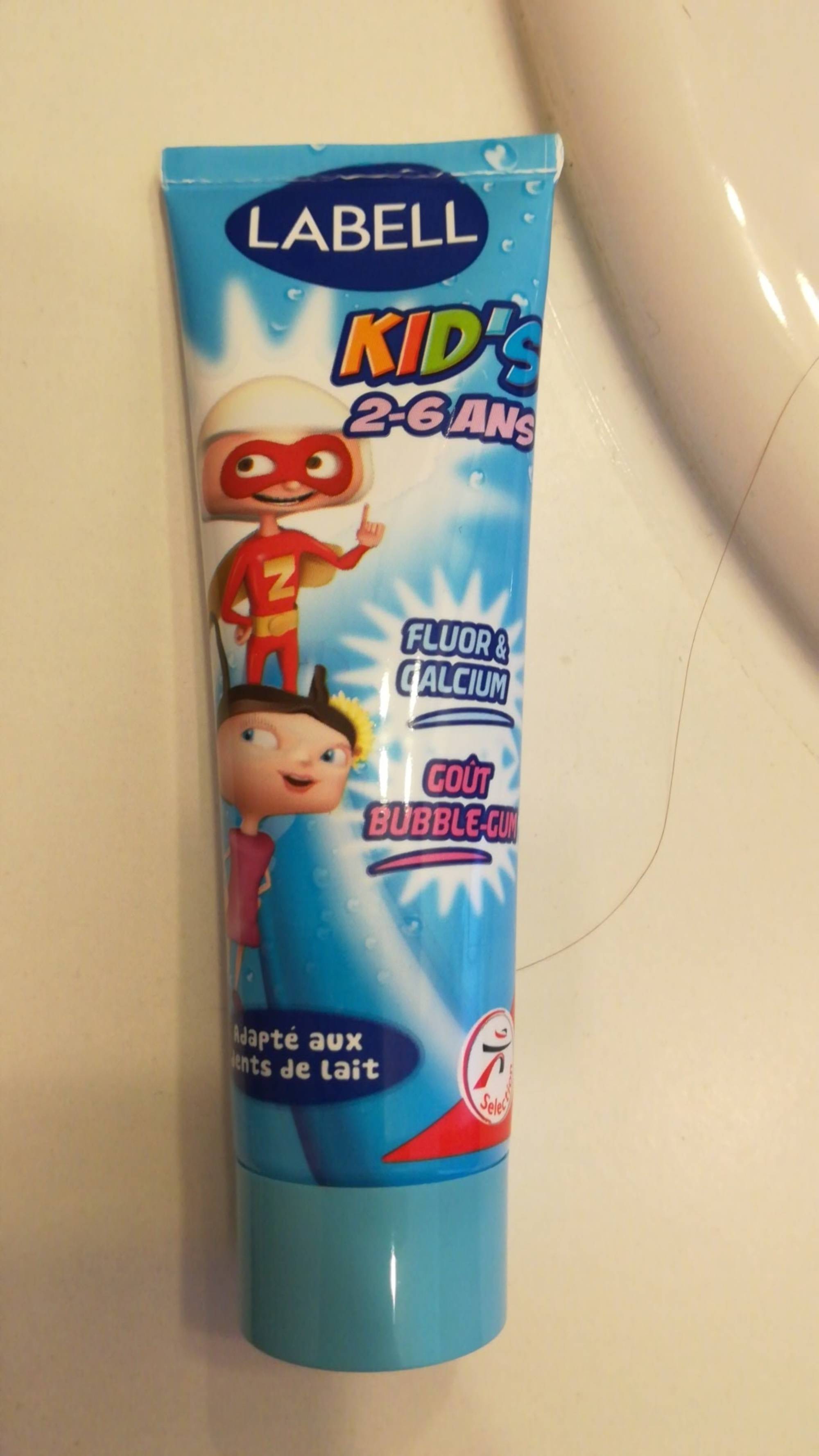 LABELL - Kid's 2-6 ans - Dentifrice adapté aux dent de lait