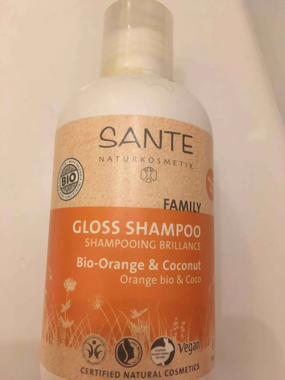 SANTE NATURKOSMETIK - Family - Shampooing brillance à l'Orange bio & Coco