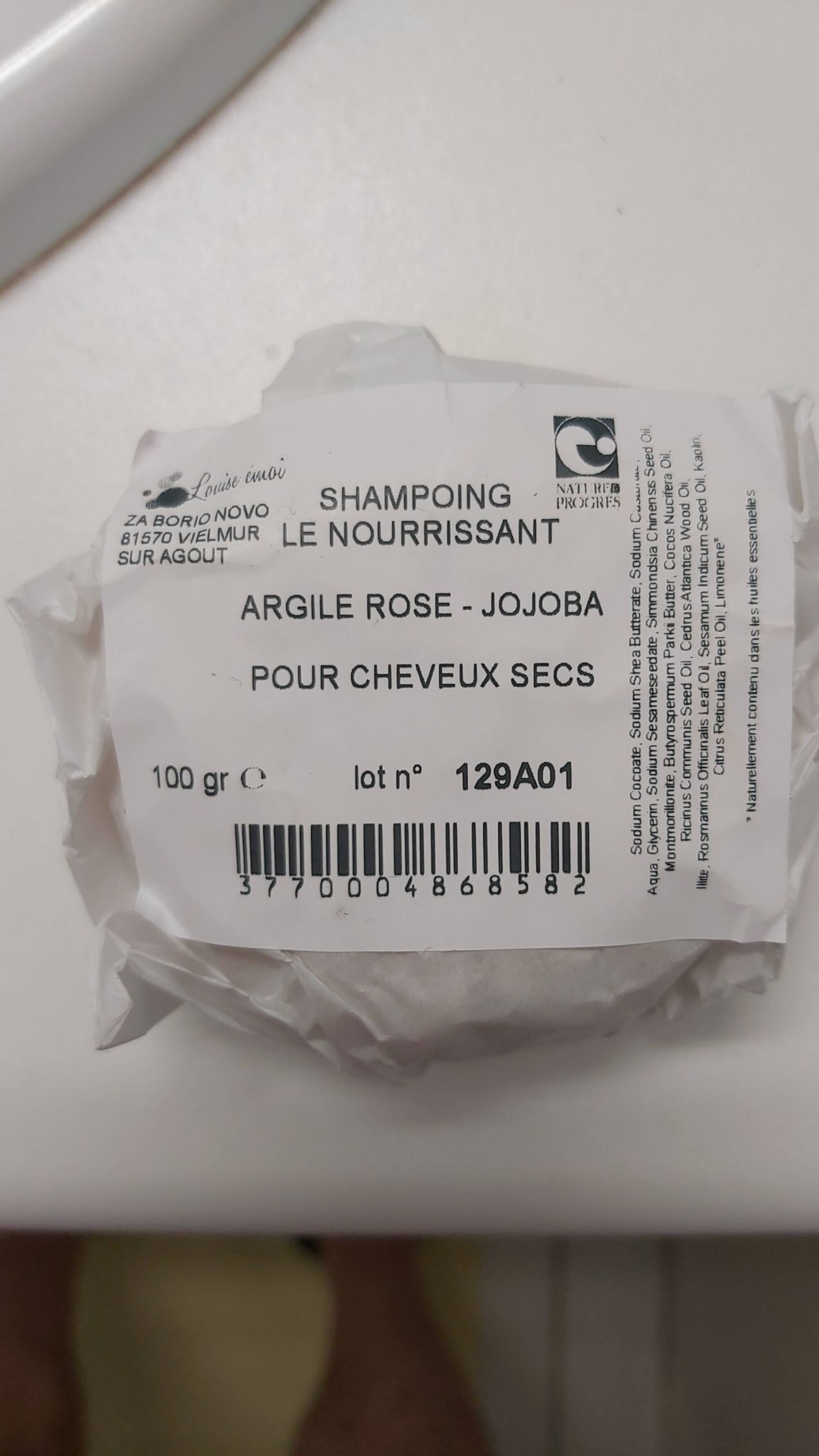 LOUISE ÉMOI - Shampoing le nourrissant - Argile rose & Jojoba