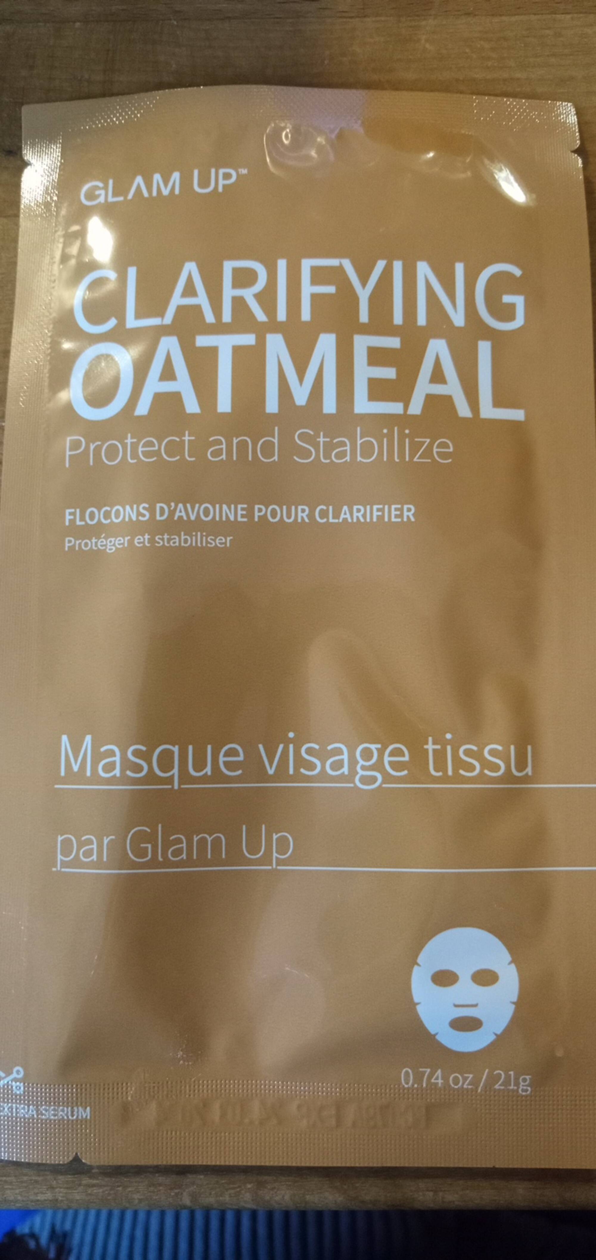 GLAM'UP - Clarifiying oatmeal - Masque visage tissu