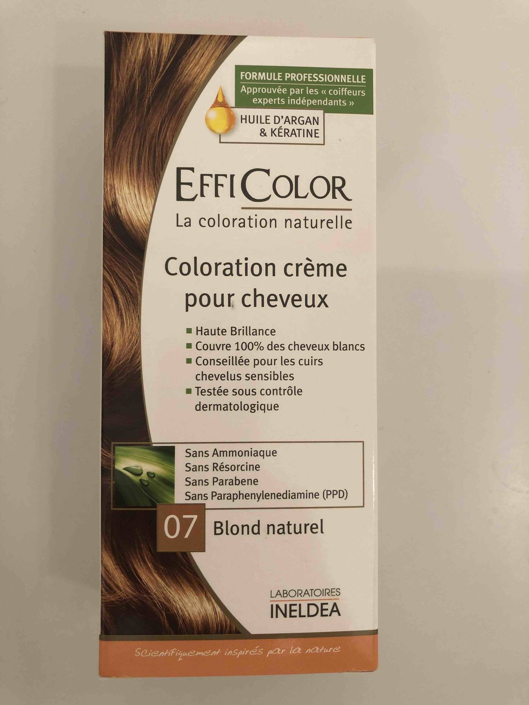 INELDEA - Effi Color - Coloration crème pour cheveux 07 Blond naturel