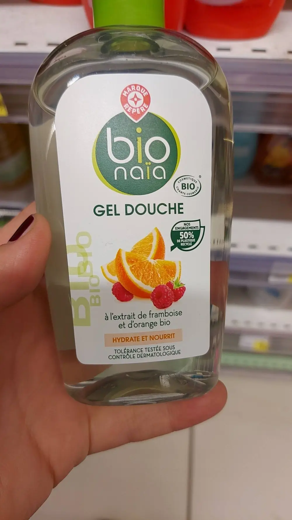 BIO NAÏA - Gel douche framboise et orange bio