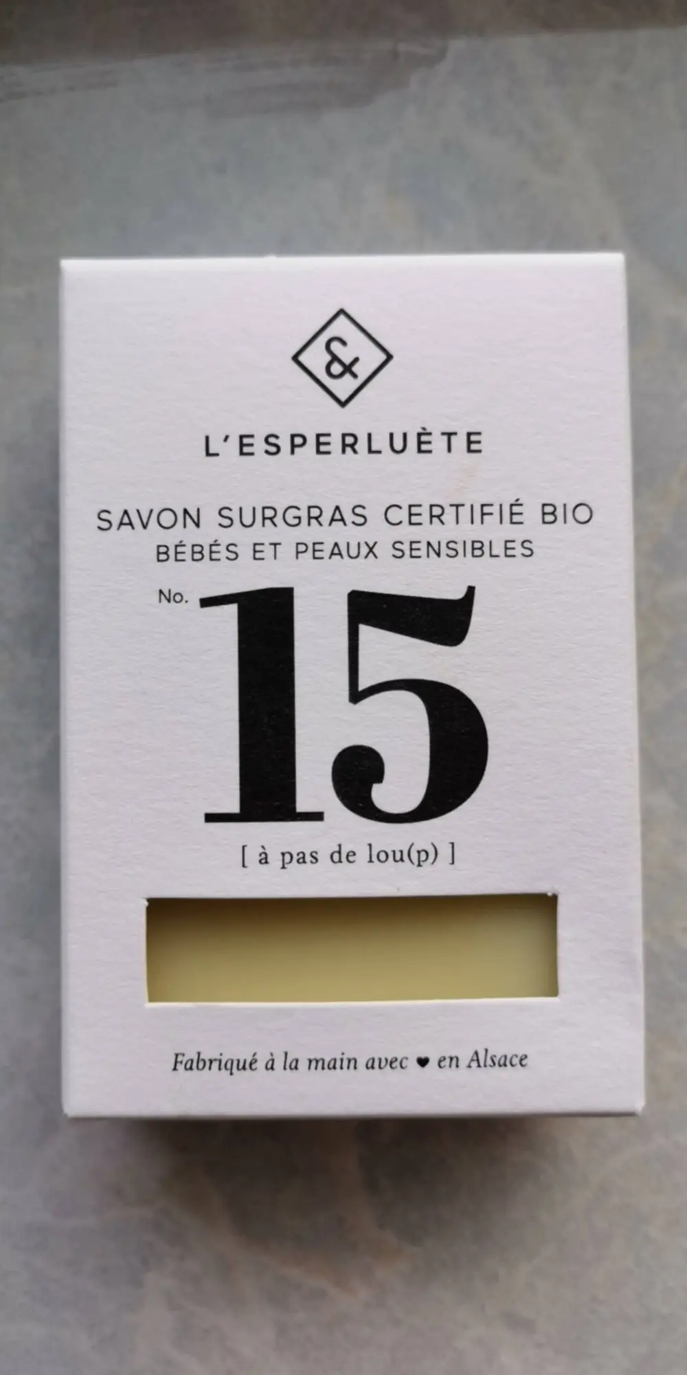 L'ESPERLUÈTE - Savon surgras certifié bio no. 15 a pas de lou(p)