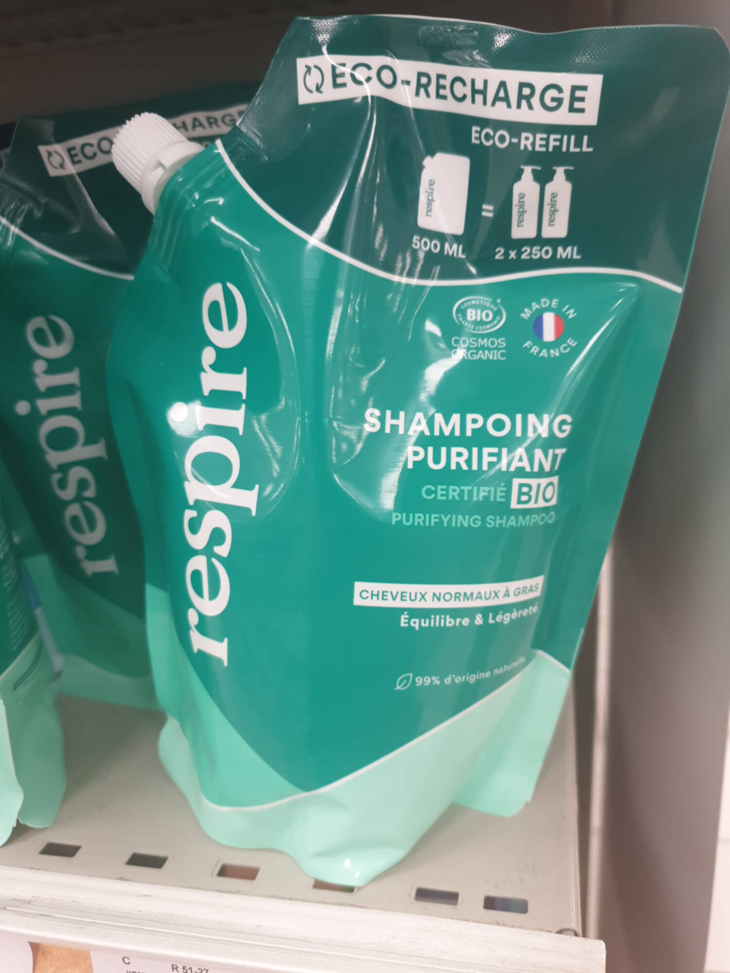 RESPIRE - Shampoing purifiant pour cheveux normaux à gras