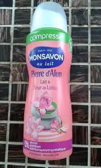 MONSAVON - Déodorant pierre d'alun lait & fleur de lotus compressé 24h