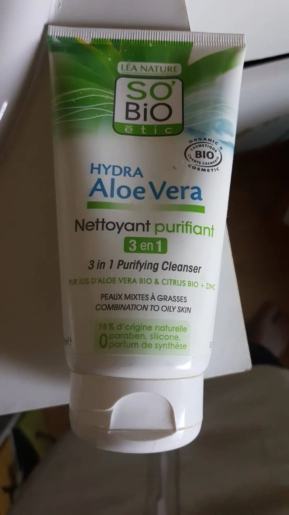 SO'BIO ÉTIC - Hydra aloé vera bio - Nettoyant purifiant 3 en 1