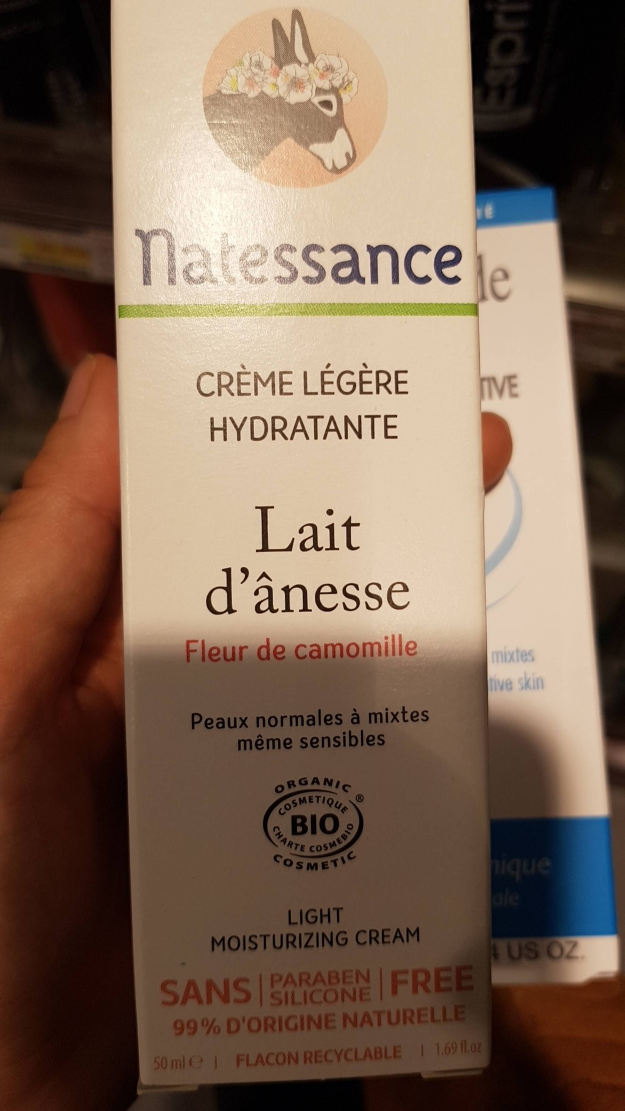 NATESSANCE - Crème légère hydratante au lait d'ânesse bio
