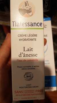 NATESSANCE - Crème légère hydratante au lait d'ânesse bio