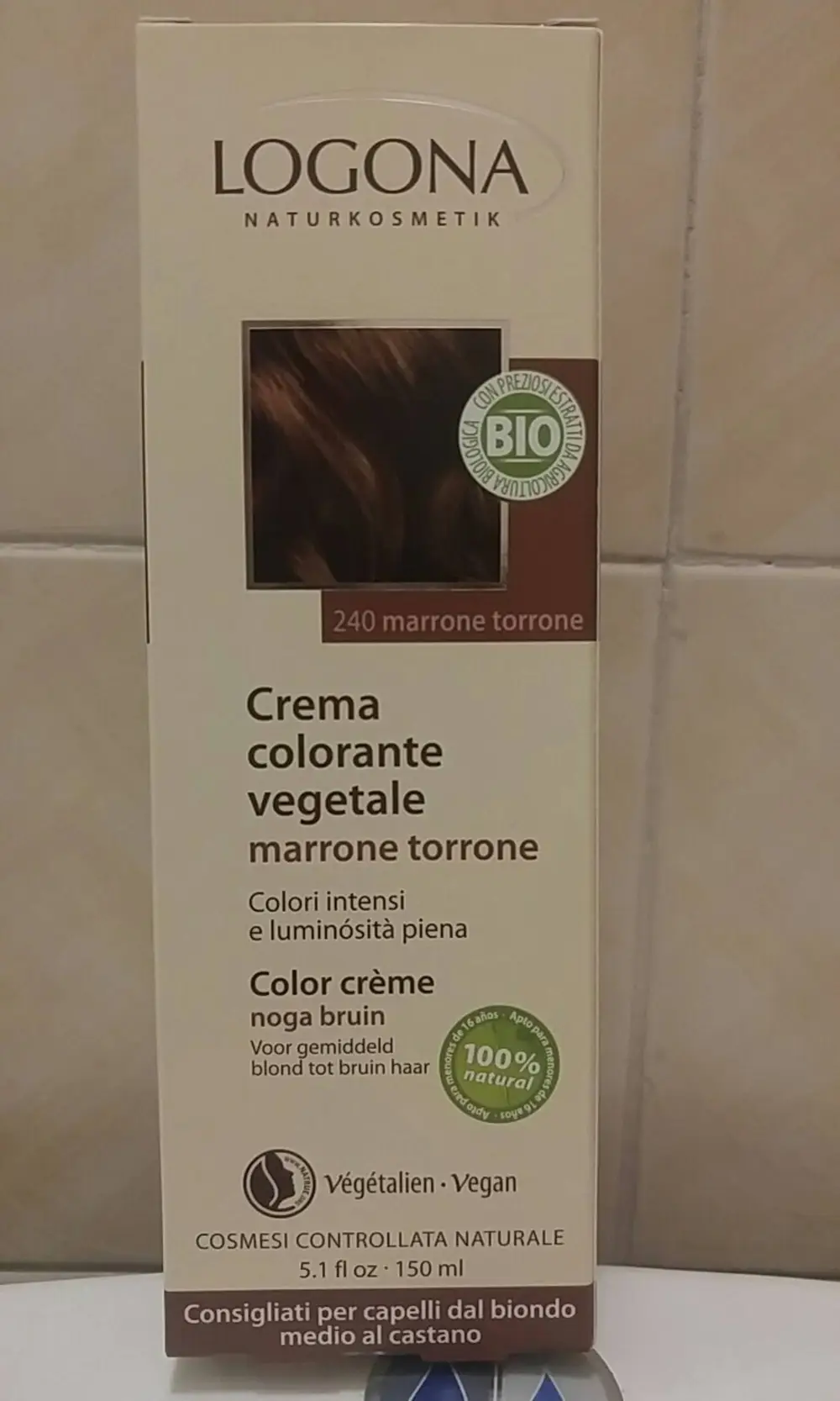 LOGONA - Crema colorante vegetale marrone torrone