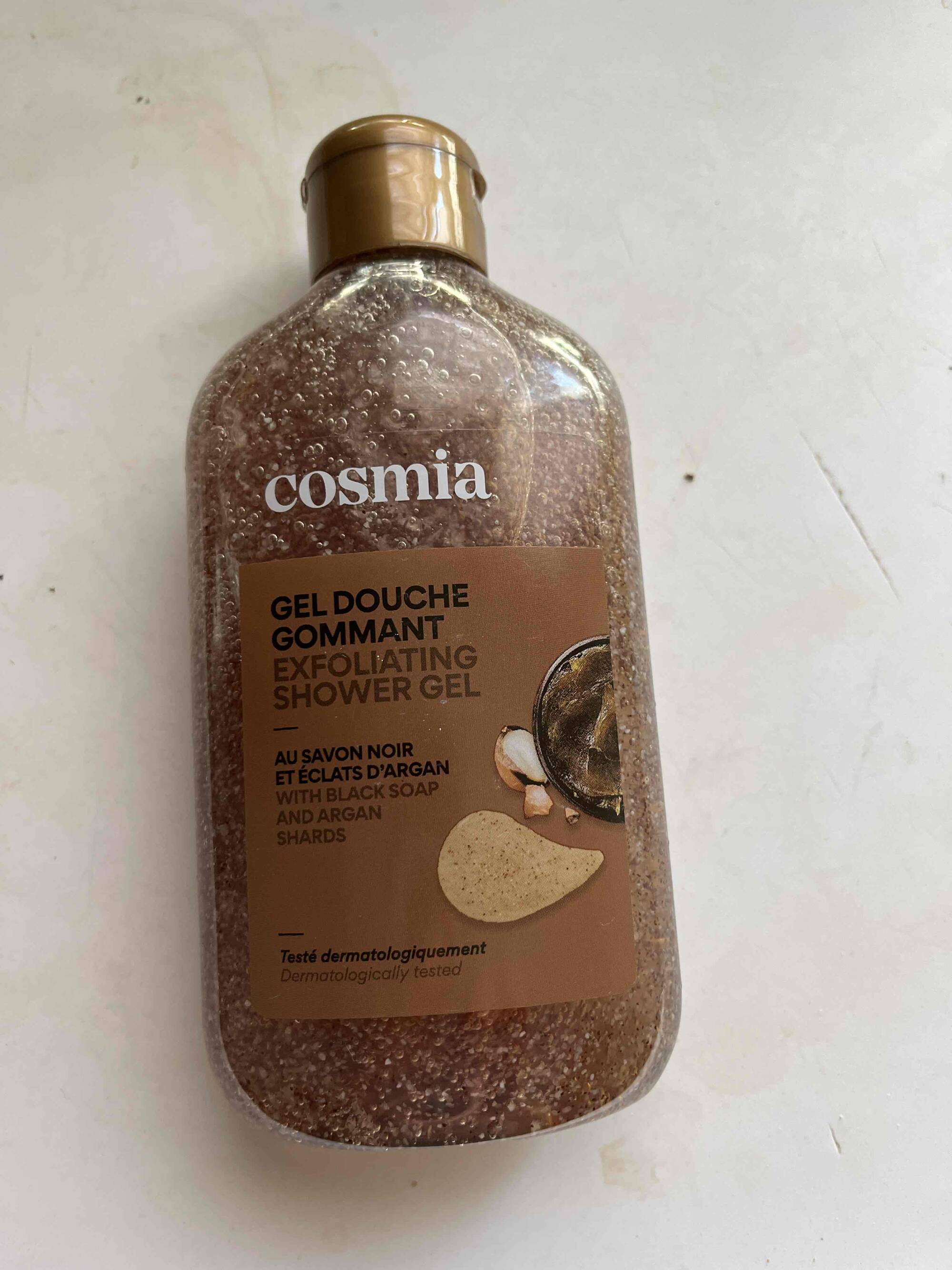 COSMIA - Gel douche gommant au savon noir et éclats d'argan