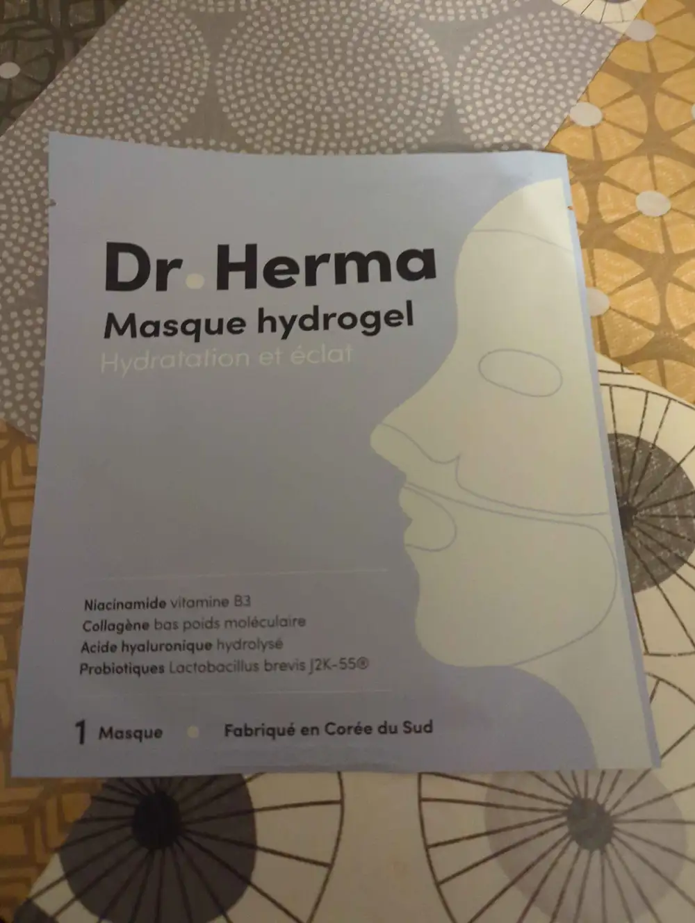 DR HERMA - Masque hydrogel hydratation et éclat