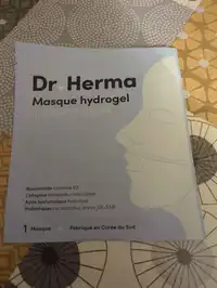DR HERMA - Masque hydrogel hydratation et éclat