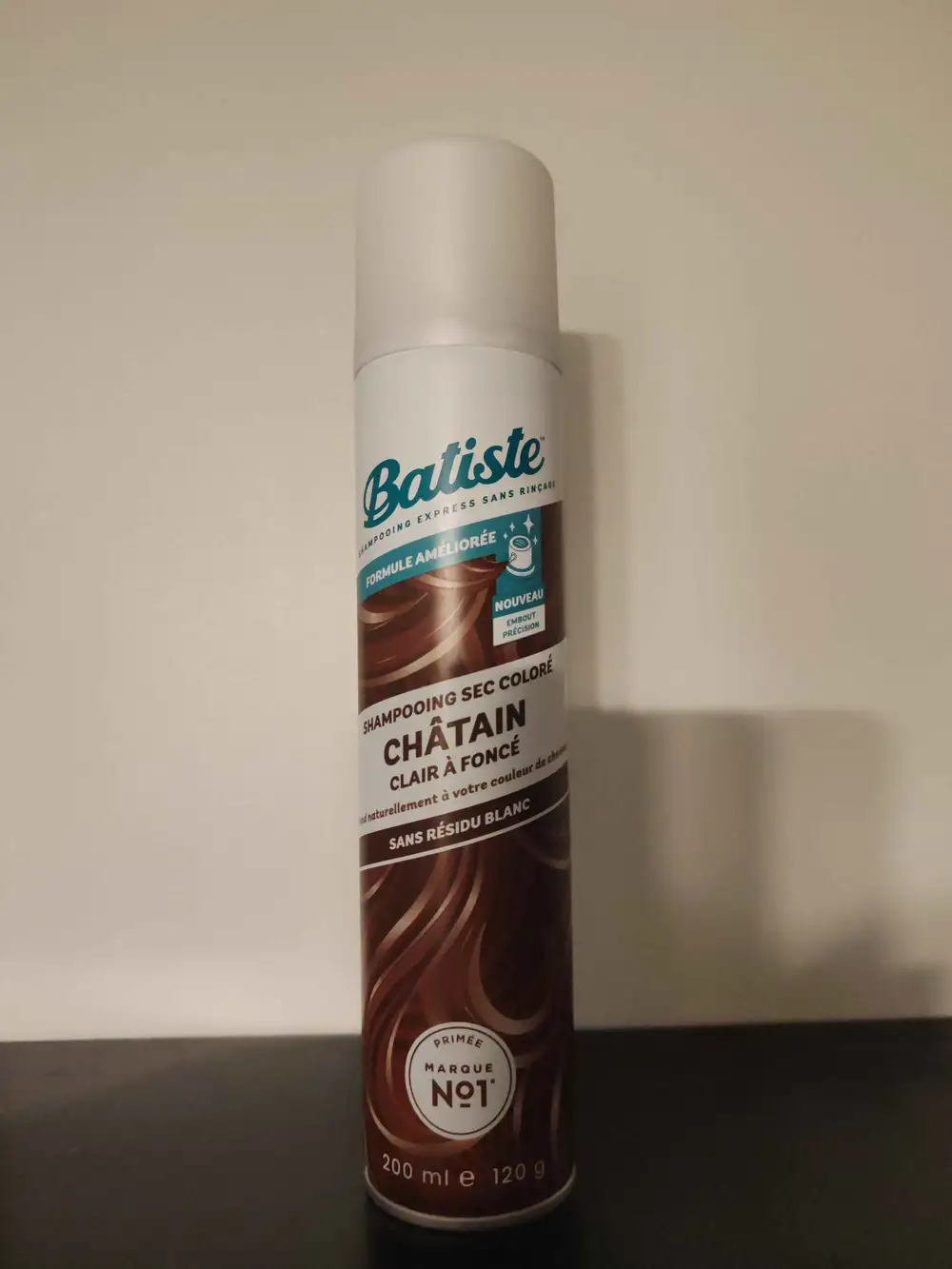 BATISTE - Shampooing sec coloré châtin clair à foncé