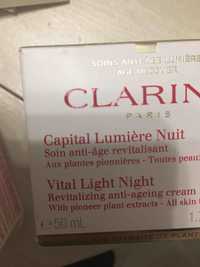 CLARINS - Capital lumière nuit - Soin anti-âge revitalisant