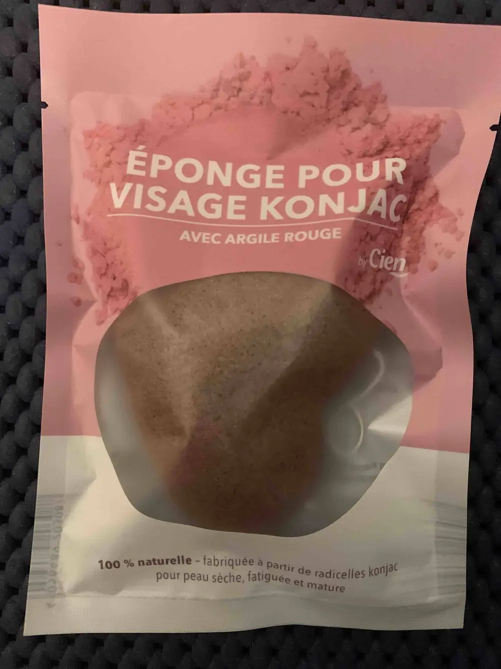 CIEN - Éponge pour visage Konjac avec argile rouge