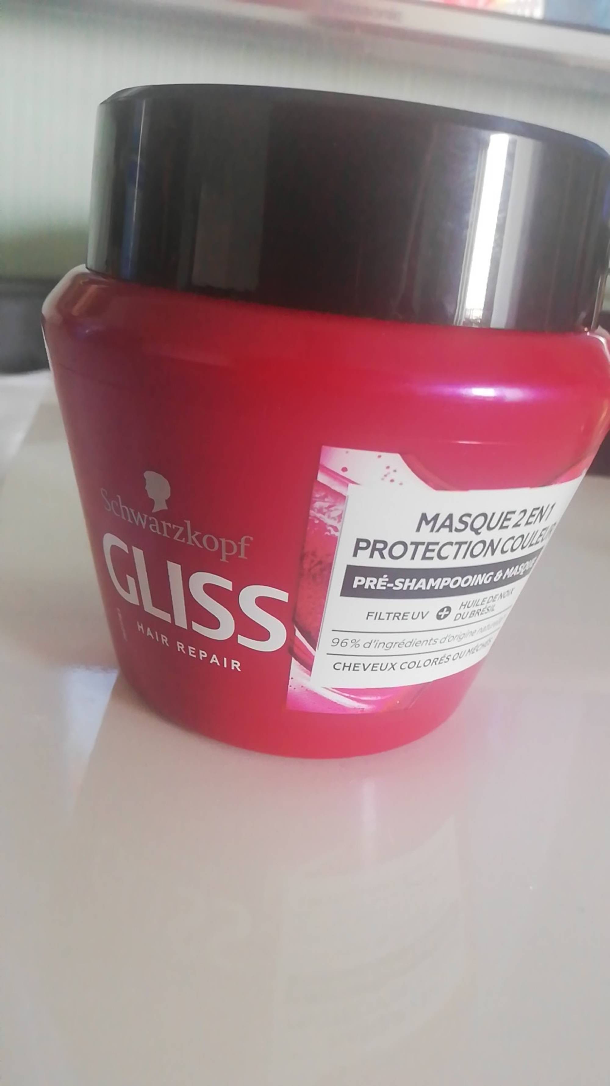 SCHWARZKOPF - Gliss hair repair - Masque 2 en 1 protection couleur